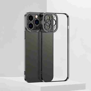 For iPhone 14 Plus Electroplating High Transparent TPU Phone Case (Black)