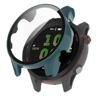 For Garmin Forerunner 255 PC Tempered Film Full Body Watch Case(Pine Needle Green)