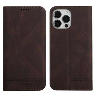 For iPhone 13 Pro Max Strong Magnetic Leather Case (Brown)