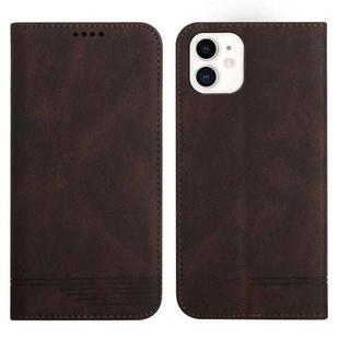 For iPhone 12 Strong Magnetic Leather Case(Brown)