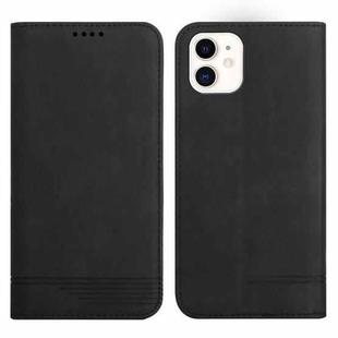 For iPhone 12 mini Strong Magnetic Leather Case (Black)