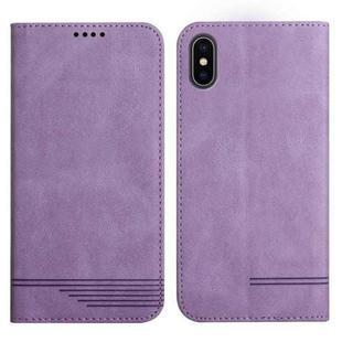 For iPhone XS Max Strong Magnetic Leather Case(Purple)