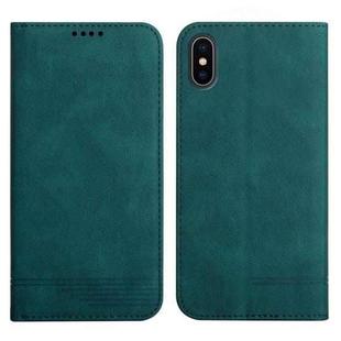 For iPhone X / XS Strong Magnetic Leather Case(Green)