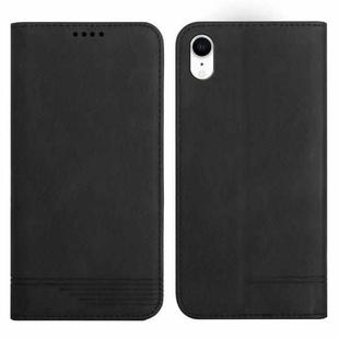 For iPhone XR Strong Magnetic Leather Case(Black)