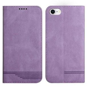 For iPhone SE 2022 / SE 2020 / 8 / 7 Strong Magnetic Leather Case(Purple)