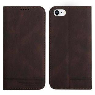 For iPhone SE 2022 / SE 2020 / 8 / 7 Strong Magnetic Leather Case(Brown)