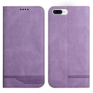 Strong Magnetic Leather Case For iPhone 8 Plus / 7 Plus(Purple)