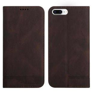 Strong Magnetic Leather Case For iPhone 8 Plus / 7 Plus(Brown)