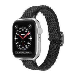 Wave Small Waist Nylon Watch Band For Apple Watch Ultra 49mm / Series 8&7 45mm / SE 2&6&SE&5&4 44mm / 3&2&1 42mm(Black)
