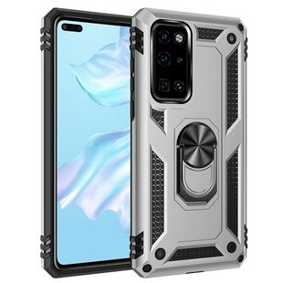 For Huawei P40 Shockproof TPU + PC Protective Case with 360 Degree Rotating Holder(Silver)