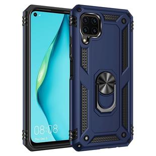 For Huawei P40 Lite Shockproof TPU + PC Protective Case with 360 Degree Rotating Holder(Blue)
