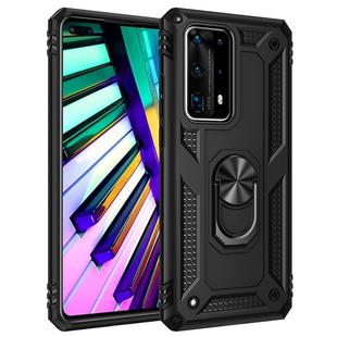 For Huawei P40 Pro Shockproof TPU + PC Protective Case with 360 Degree Rotating Holder(Black)