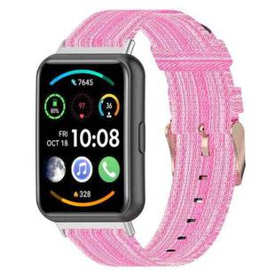 For Huawei Watch Fit 2 Nylon Woven Watch Band(Pink)