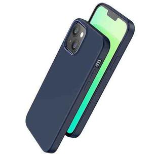 For iPhone 14 hoco Pure Series Liquid Silicone Phone Case (Blue)