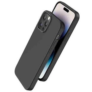 For iPhone 14 Pro Max hoco Pure Series Liquid Silicone Phone Case (Black)