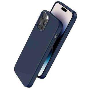 For iPhone 14 Pro Max hoco Pure Series Liquid Silicone Phone Case (Blue)