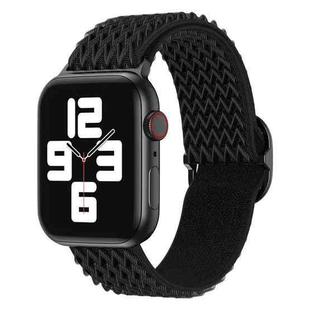 Wave Nylon Watch Band For Apple Watch Ultra 49mm / Series 8&7 45mm / SE 2&6&SE&5&4 44mm / 3&2&1 42mm(Black)