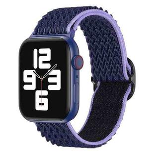 Wave Nylon Watch Band For Apple Watch Ultra 49mm / Series 8&7 45mm / SE 2&6&SE&5&4 44mm / 3&2&1 42mm(Midnight Blue Black)