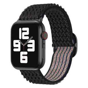 Wave Nylon Watch Band For Apple Watch Series 8&7 41mm / SE 2&6&SE&5&4 40mm / 3&2&1 38mm(Obsidian Black)