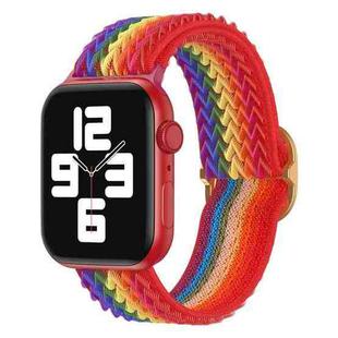 Wave Nylon Watch Band For Apple Watch Series 8&7 41mm / SE 2&6&SE&5&4 40mm / 3&2&1 38mm(Rainbow)