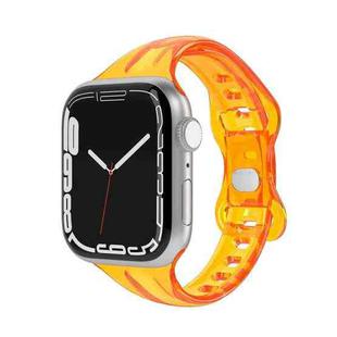 TPU 8-buckle Watch Band For Apple Watch Series 8&7 41mm / SE 2&6&SE&5&4 40mm / 3&2&1 38mm(Fluorescent Orange)