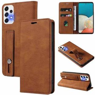 For Samsung Galaxy A53 Wristband Magnetic Leather Phone Case(Brown)