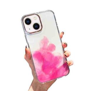 For iPhone 14 Gold Halo Marble Pattern Phone Case (Pink)