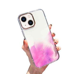 For iPhone 14 Gold Halo Marble Pattern Phone Case (Purple)