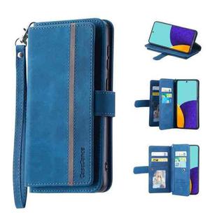 For Samsung Galaxy A53 5G 9 Card Slots Splicing Magnetic Leather Flip Phone Case(Blue)