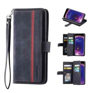 For OPPO Find X5 Pro 9 Card Slots Splicing Magnetic Leather Flip Phone Case(Black)