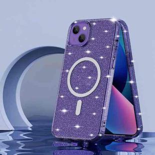 Glitter Series Magsafe Magnetic Phone Case For iPhone 14(Transparent Purple)