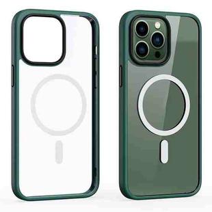 For iPhone 14 Pro Ming Shield Series Magsafe Magnetic Phone Case(Dark Green)