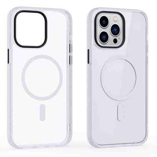 For iPhone 14 Pro Ming Shield Series Magsafe Magnetic Phone Case(Frosted White)