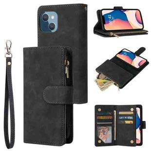 For iPhone 14 Plus Multifunctional Phone Leather Case with Card Slot (Black)