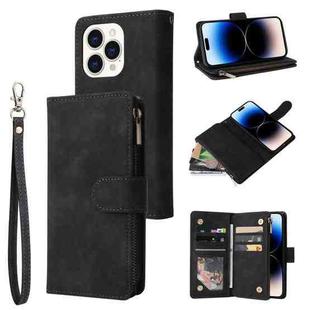 For iPhone 14 Pro Multifunctional Phone Leather Case with Card Slot(Black)