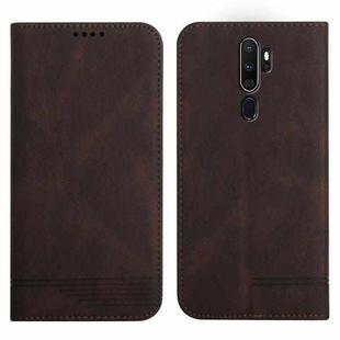 For OPPO A5 2020 Strong Magnetic Leather Case(Brown)