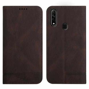 For OPPO A8 Strong Magnetic Leather Case(Brown)