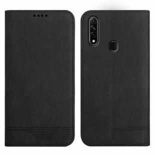 For OPPO A8 Strong Magnetic Leather Case(Black)