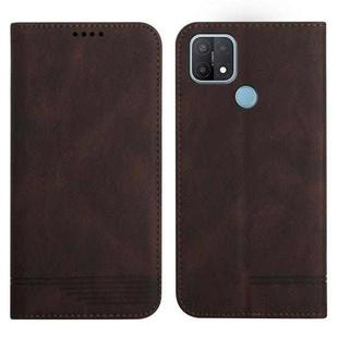 For OPPO A15 / A15s Strong Magnetic Leather Case(Brown)