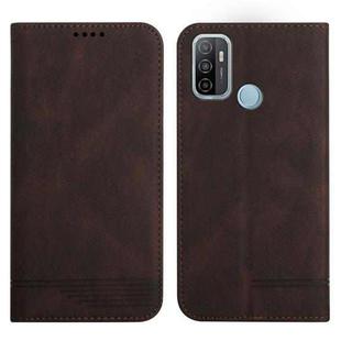 For OPPO A53 2020 Strong Magnetic Leather Case(Brown)