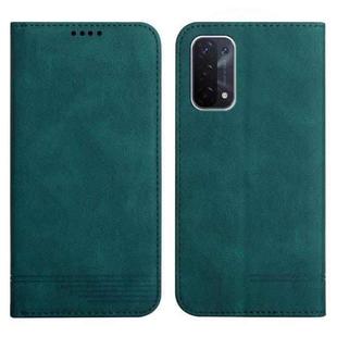 For OPPO A54 / A74 / A93 Strong Magnetic Leather Case(Green)