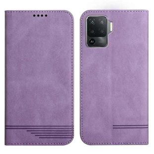 For OPPO A94 4G Strong Magnetic Leather Case(Purple)