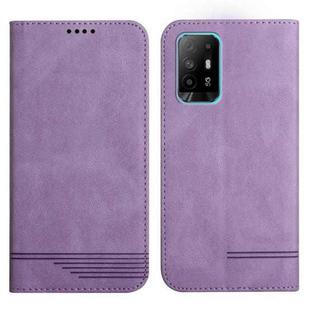 For OPPO A94 5G Strong Magnetic Leather Case(Purple)