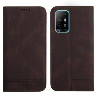 For OPPO A94 5G Strong Magnetic Leather Case(Brown)