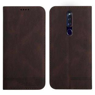 For OPPO F11 Pro Strong Magnetic Leather Case(Brown)