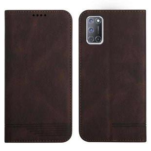 For OPPO A52 / A72 / A92 Strong Magnetic Leather Case(Brown)