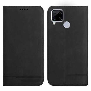 For Realme C12 / C15 Strong Magnetic Leather Case(Black)