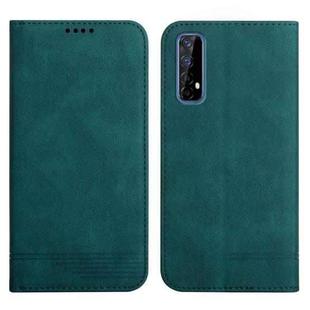 For Realme 7 4G Strong Magnetic Leather Case(Green)