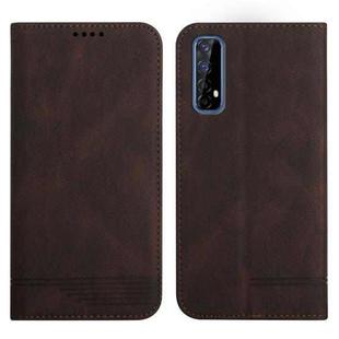 For Realme 7 4G Strong Magnetic Leather Case(Brown)
