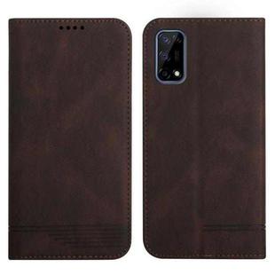 For Realme 7 5G Strong Magnetic Leather Case(Brown)